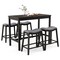 Costway 5PCS Bar Table Set Counter Height Table & Upholstered Saddle Stools Set for 4